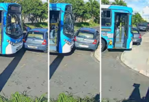 Vídeo: Motorista de ônibus arrasta carro após discussão de trânsito em Campinas