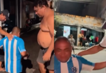 Vídeo: Torcedor do Paysandu atravessa rua de joelhos para pagar promessa após título paraense